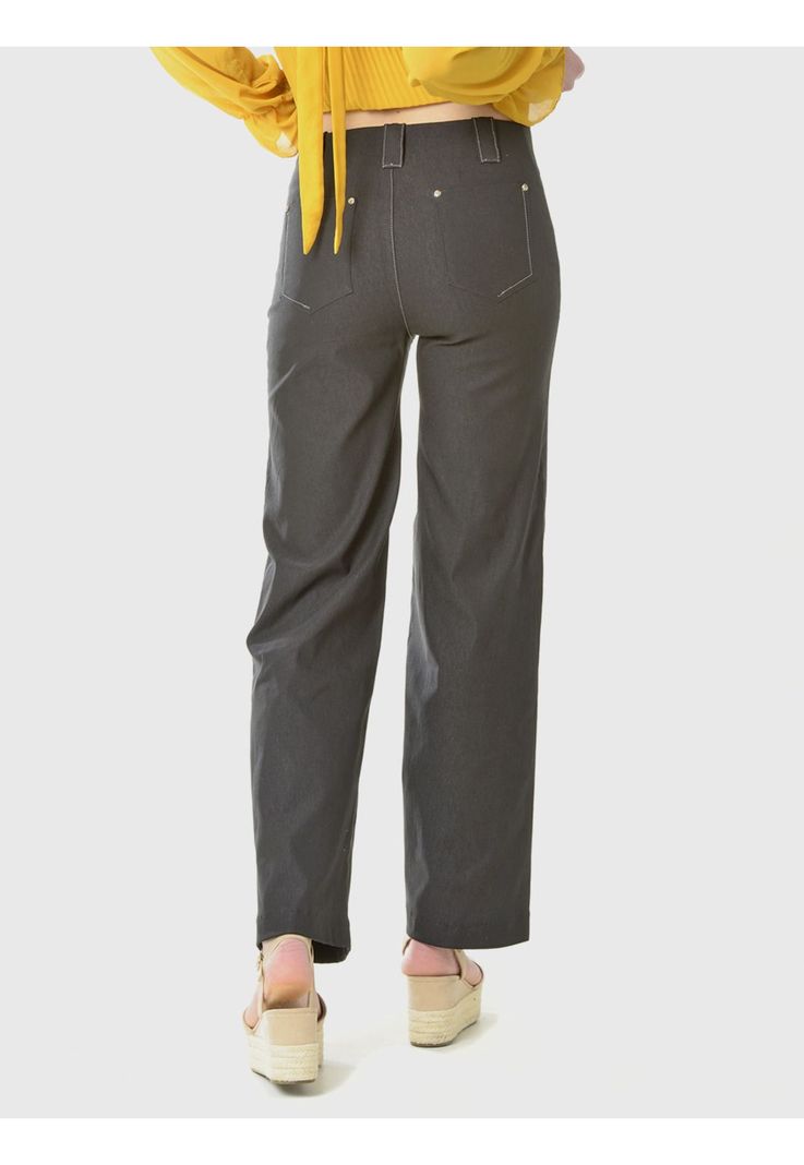 Pantalón Ancho Gabardina Negro-6