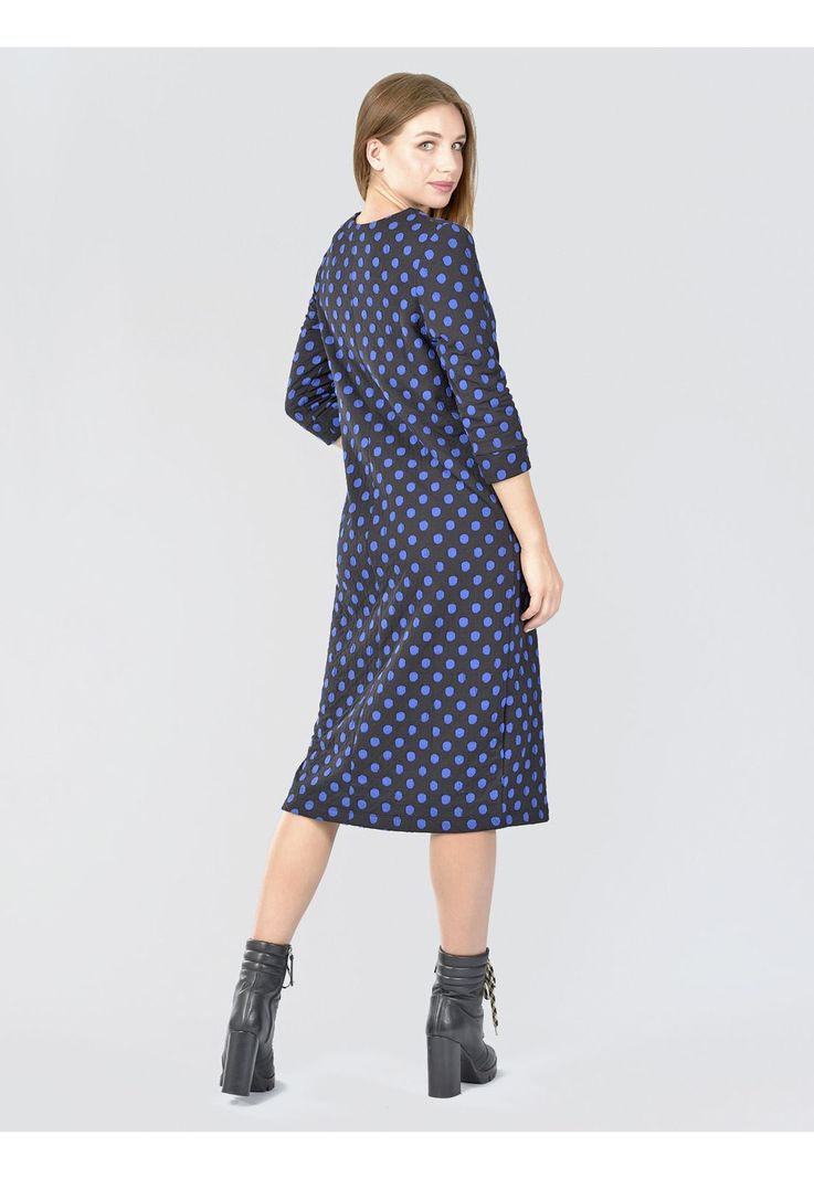 Vestido Lanilla Lunares Azul-3