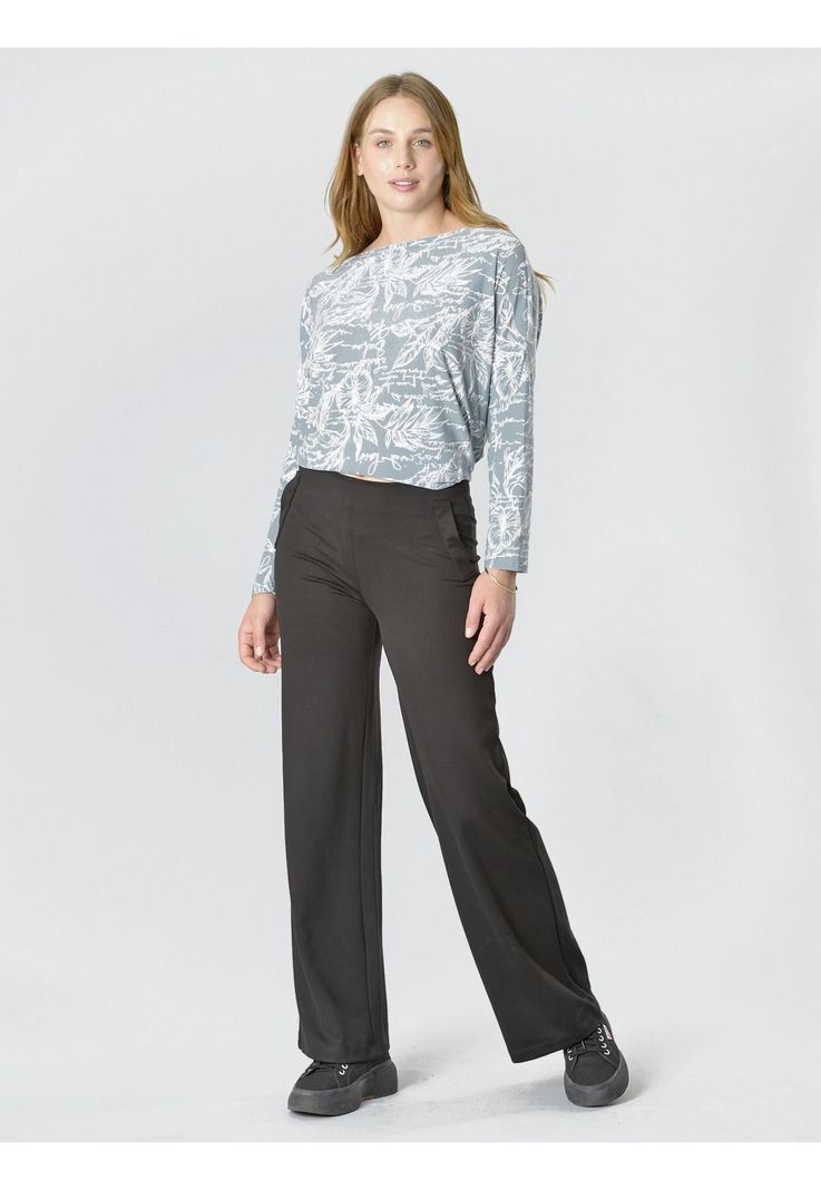 Pantalón Ancho Elasticado Negro-2