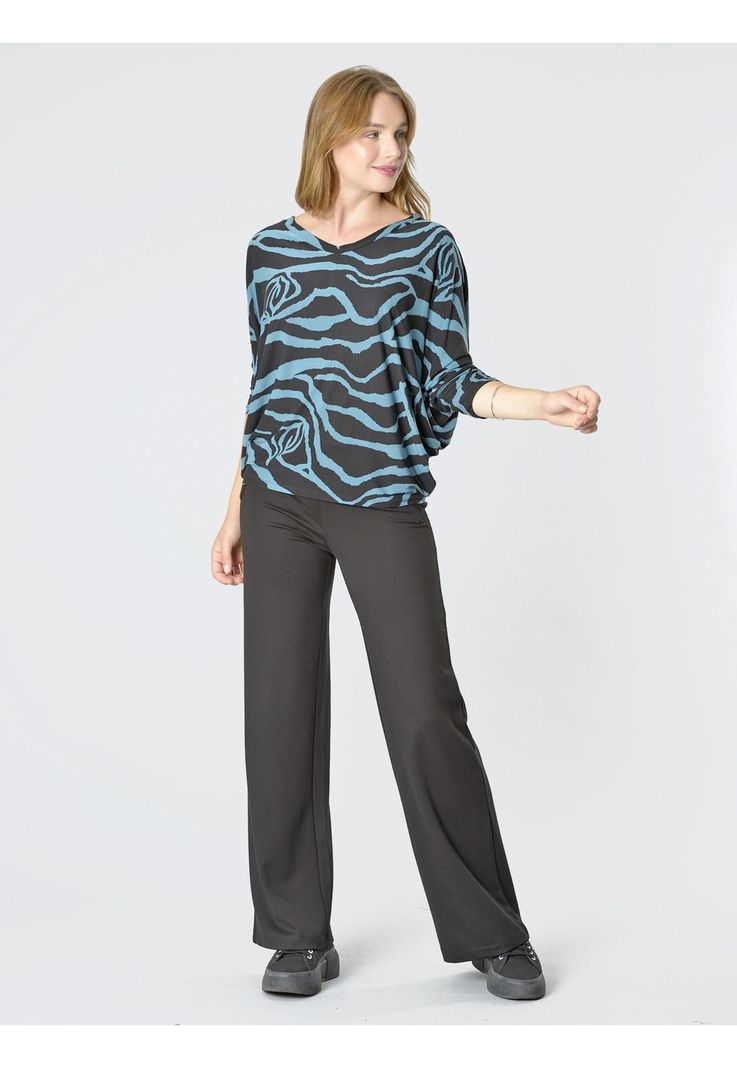 Polera Rebeca Animal Print Turquesa-1
