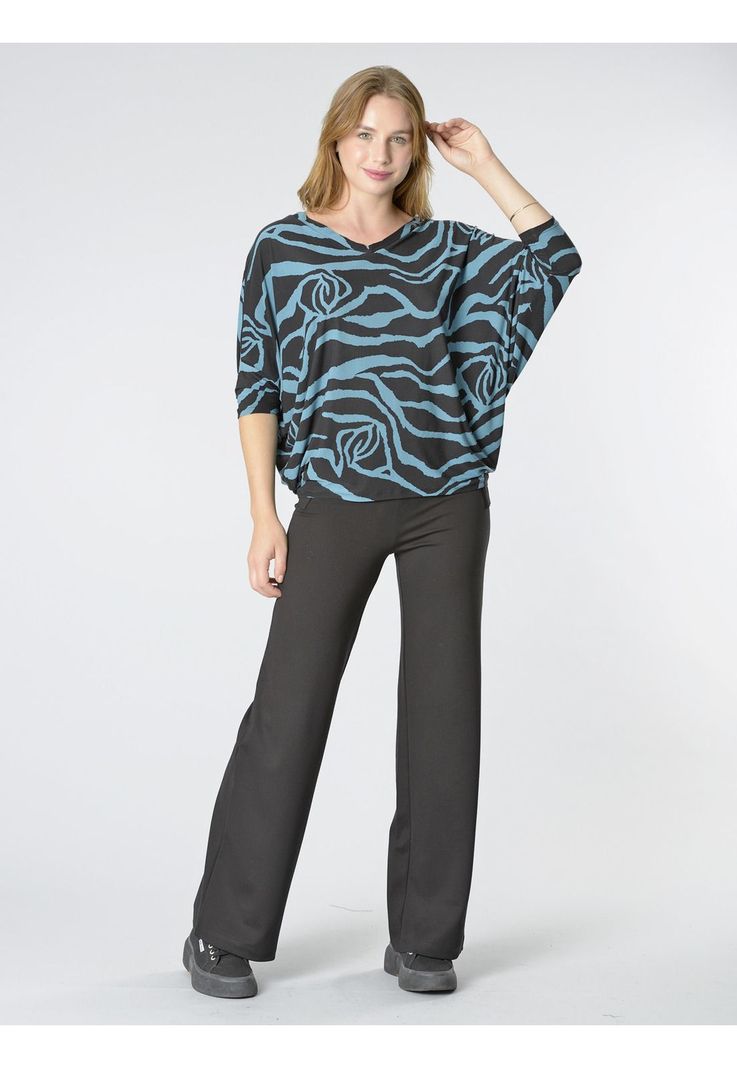 Polera Rebeca Animal Print Turquesa-2