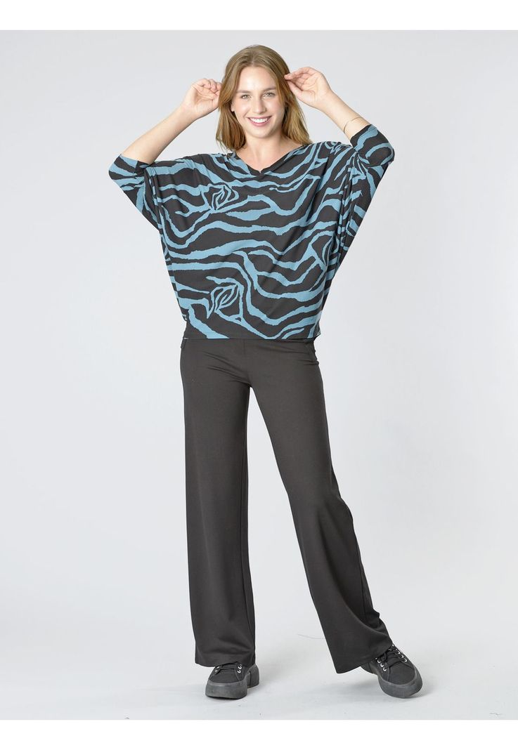 Polera Rebeca Animal Print Turquesa-3