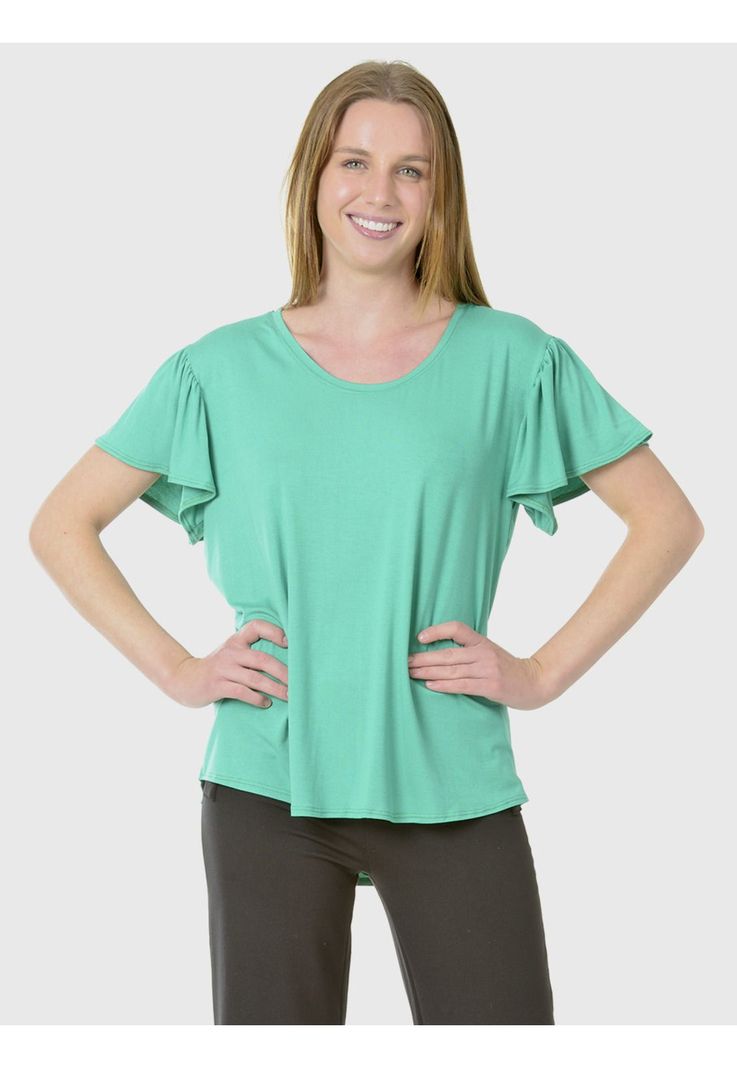 Polera Manga Vuelo Turquesa-4