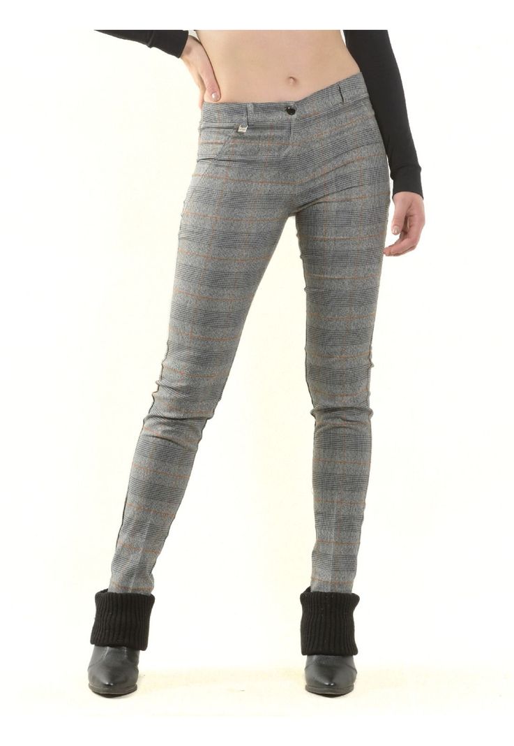 Pantalón Cuadrille Recto Gris/Café-0