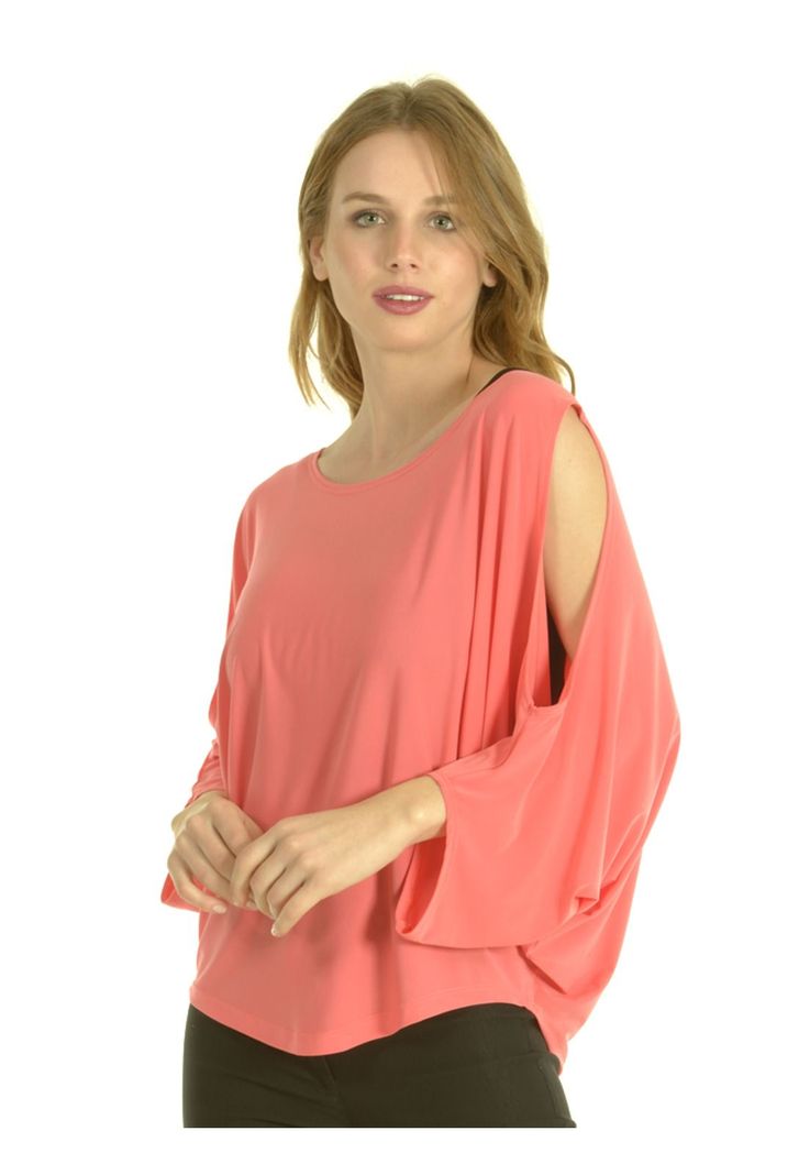 Polera Hombro Abierto Coral-0