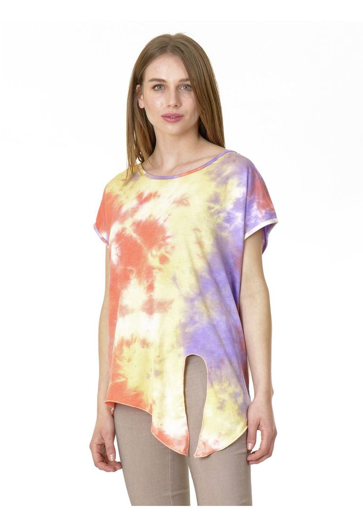 Polera Nudo Estampada Coral-2