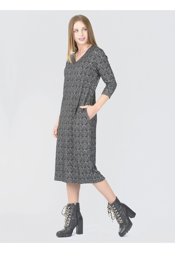 Vestido Lanilla Bordado Negro-1