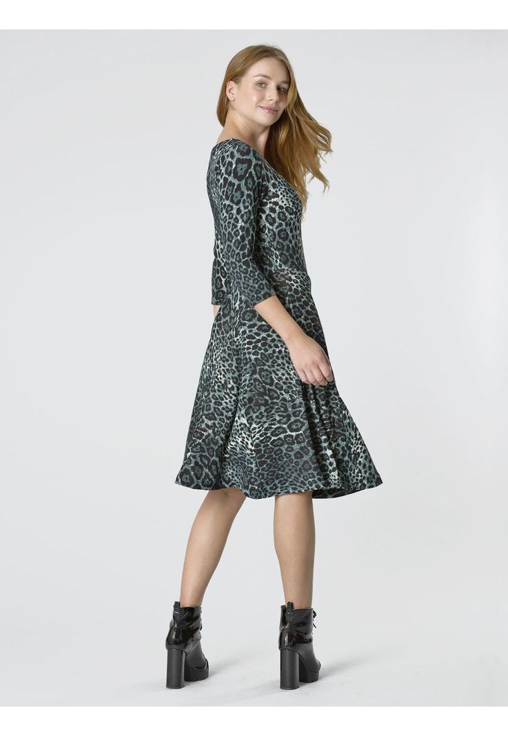 Vestido Mary Leopardo Turquesa-1