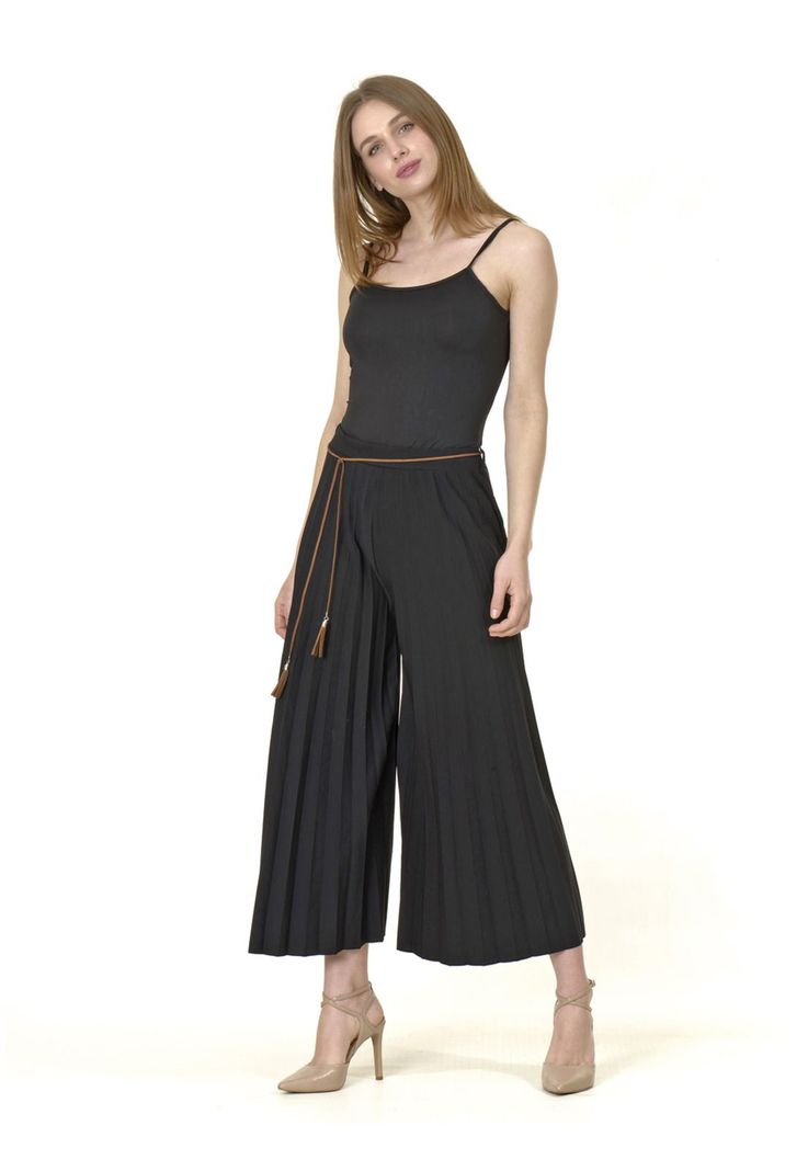 Pantalón Plizado Italiano Negro-1