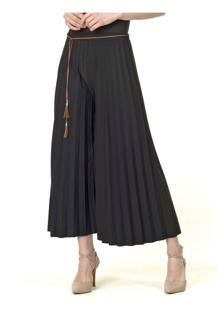 Pantalón Plizado Italiano Negro-2