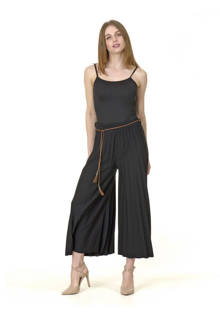Pantalón Plizado Italiano Negro-4