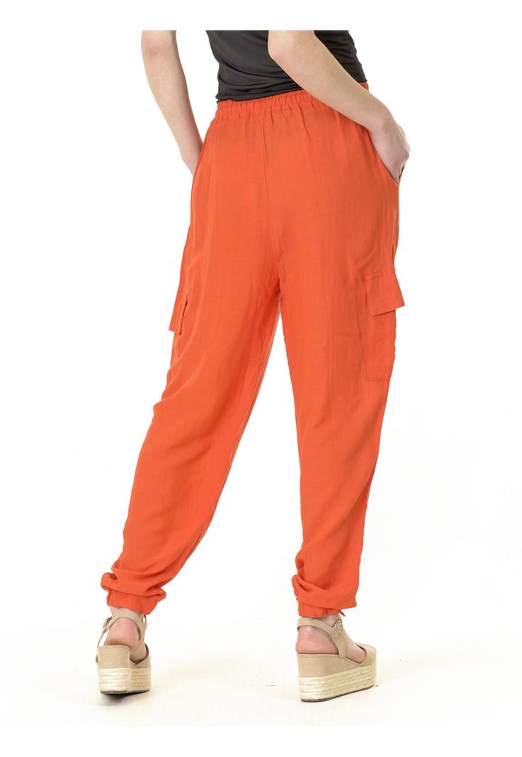 Pantalón Bombacho Liso Italiano Naranjo-5