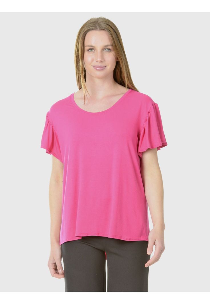 Polera Manga Vuelo Rosa-1