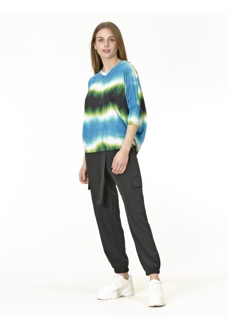 Polera Rebeca Estampada Celeste-3