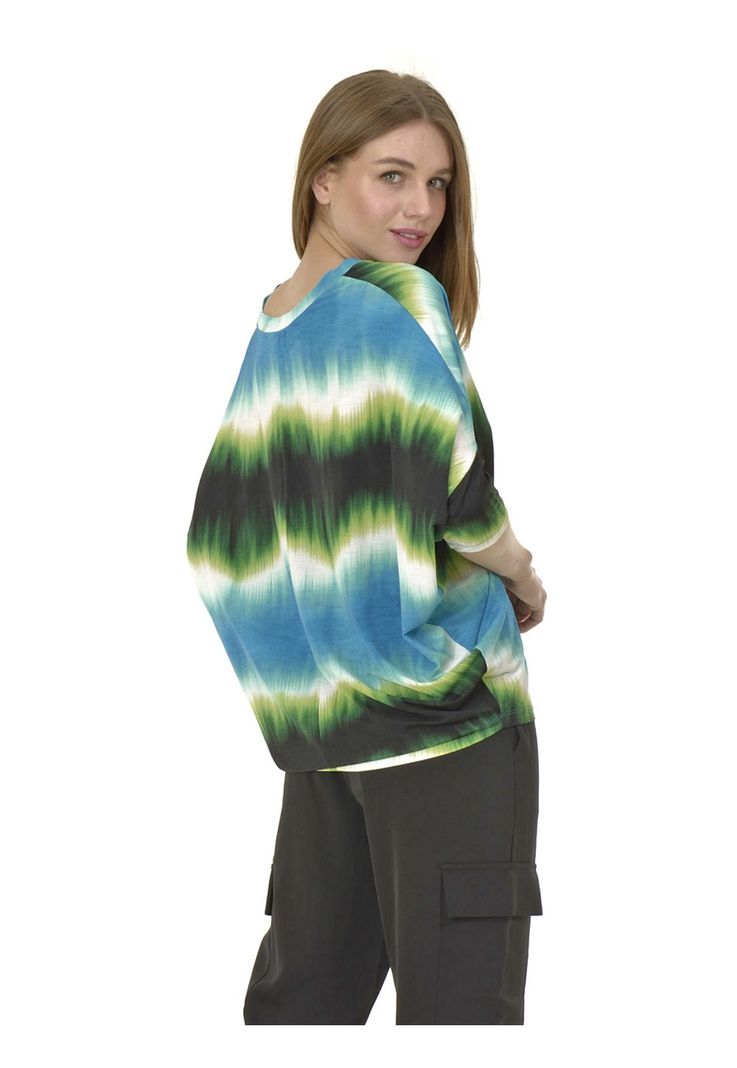 Polera Rebeca Estampada Celeste-4