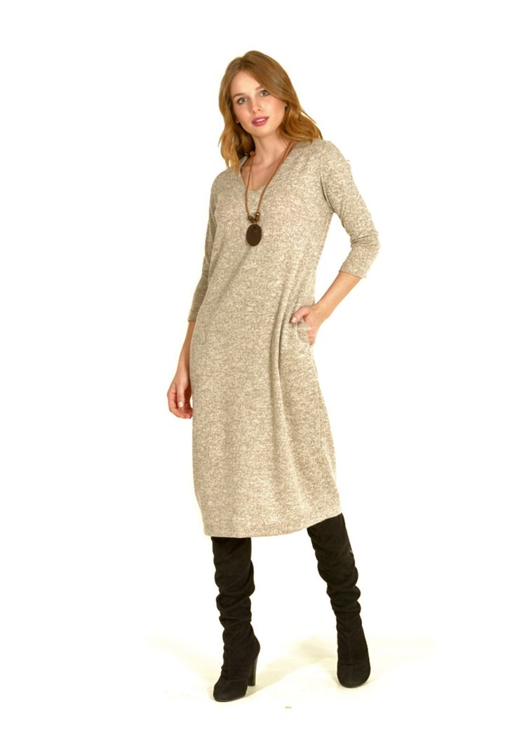 Vestido Lanilla Beige-0