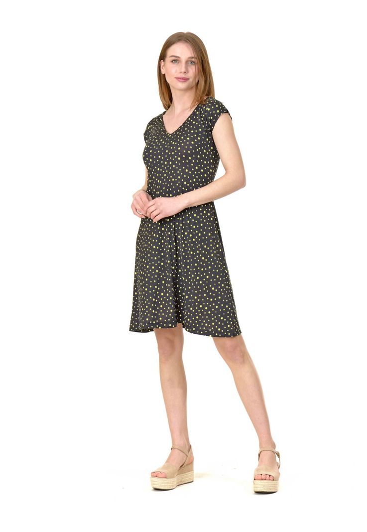 Vestido C/V lunares amarillo-0