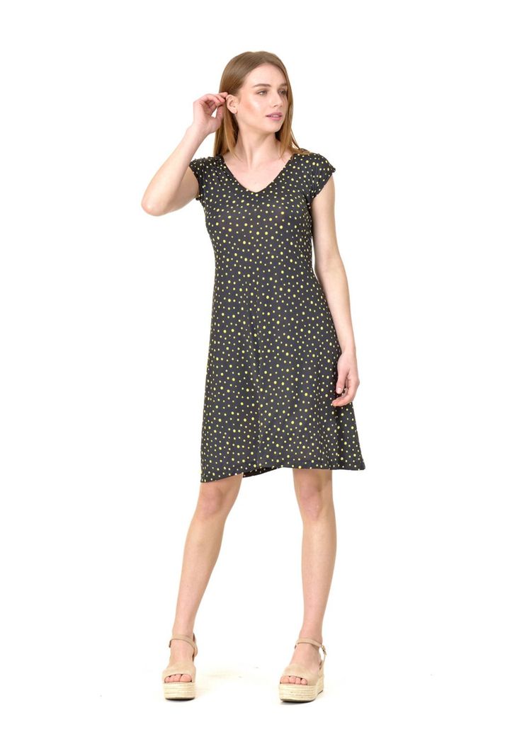 Vestido C/V lunares amarillo-2