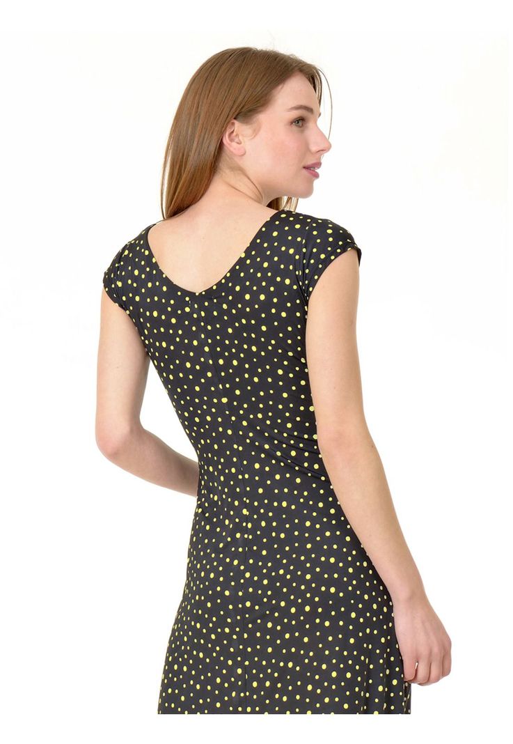 Vestido C/V lunares amarillo-3