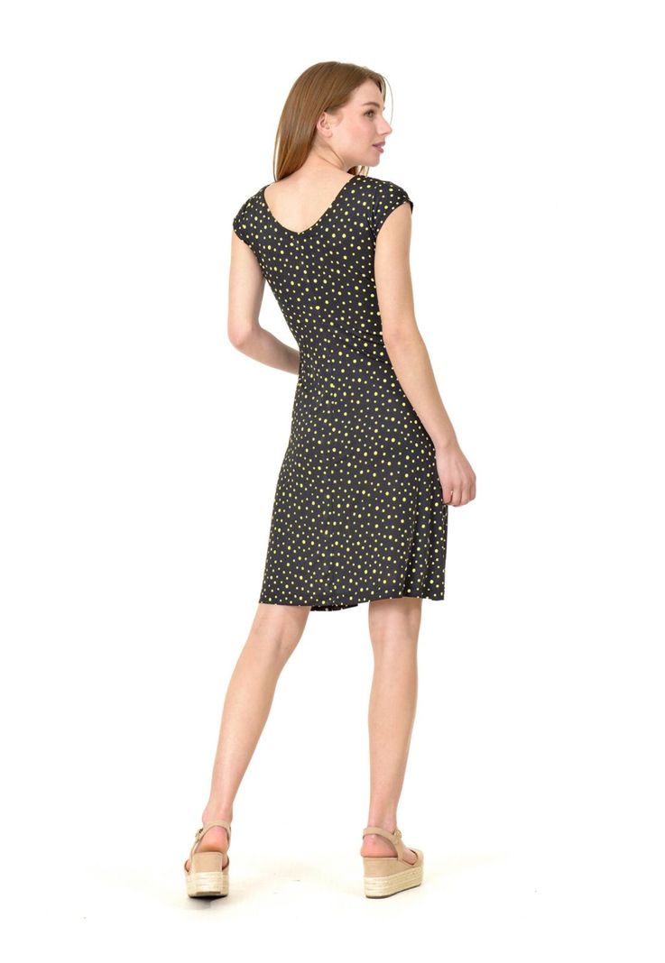 Vestido C/V lunares amarillo-4