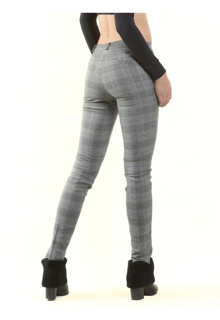 Pantalón Cuadrille Recto Gris/Azul-3