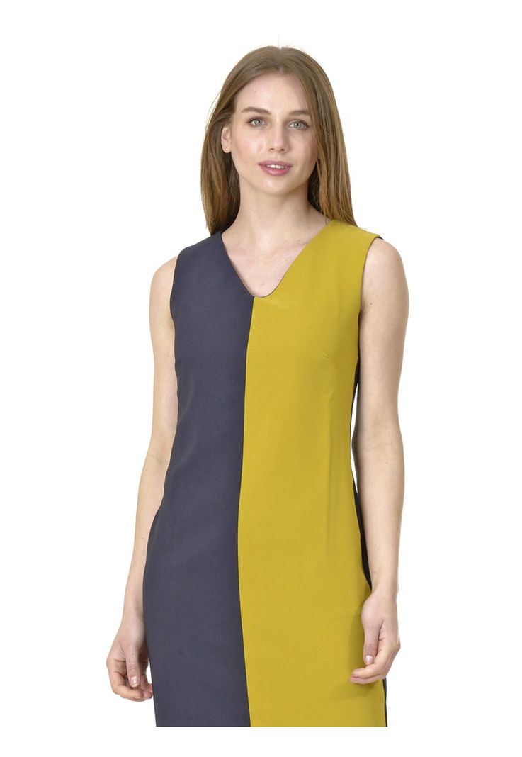 Vestido Jumper Bicolor Azul-1