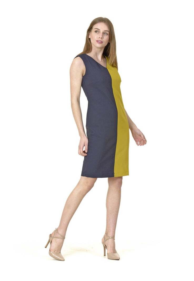 Vestido Jumper Bicolor Azul-2