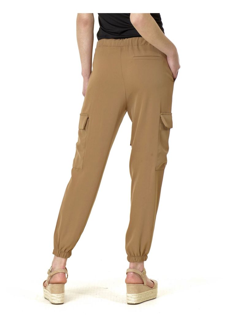Pantalón Bolsillos Cinturón Italiano Café-5
