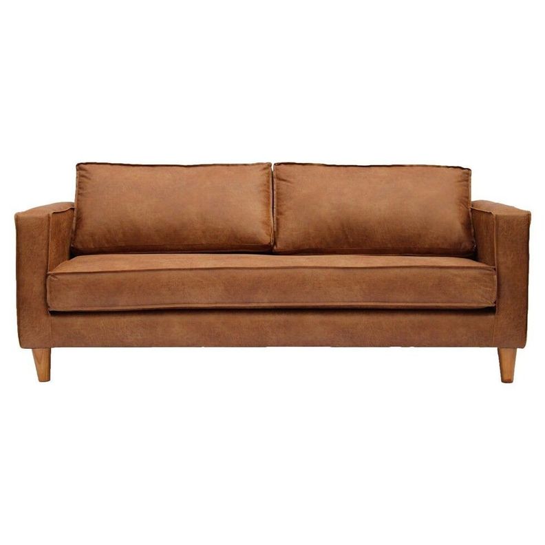 Sofa 3 Cuerpos Luna Cuero Reciclado Cafe Degradado