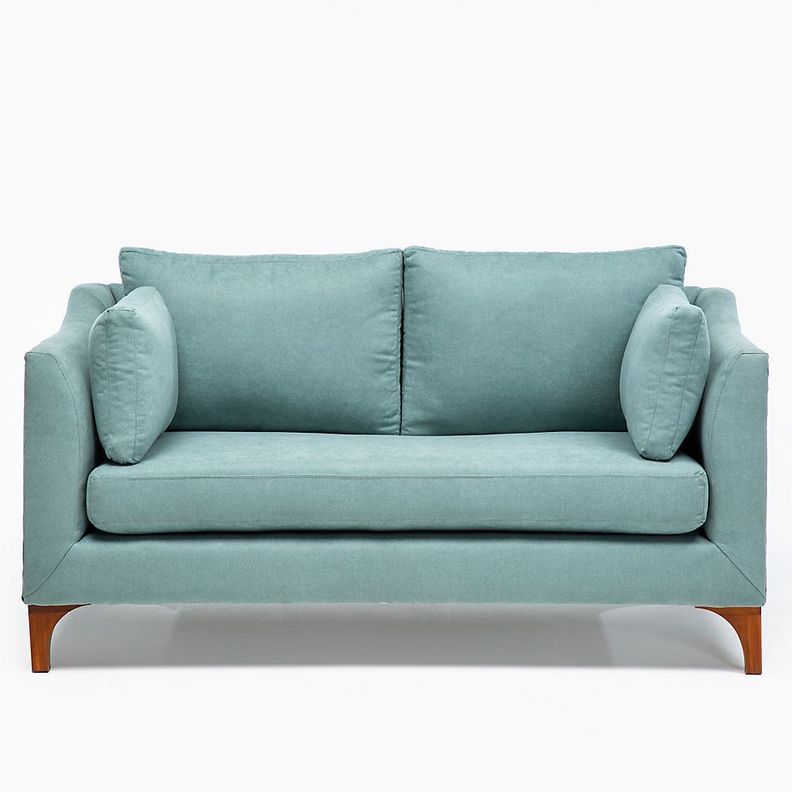 Sofa 2 Cuerpos Grecia Tela Verde Claro Verde Pastel