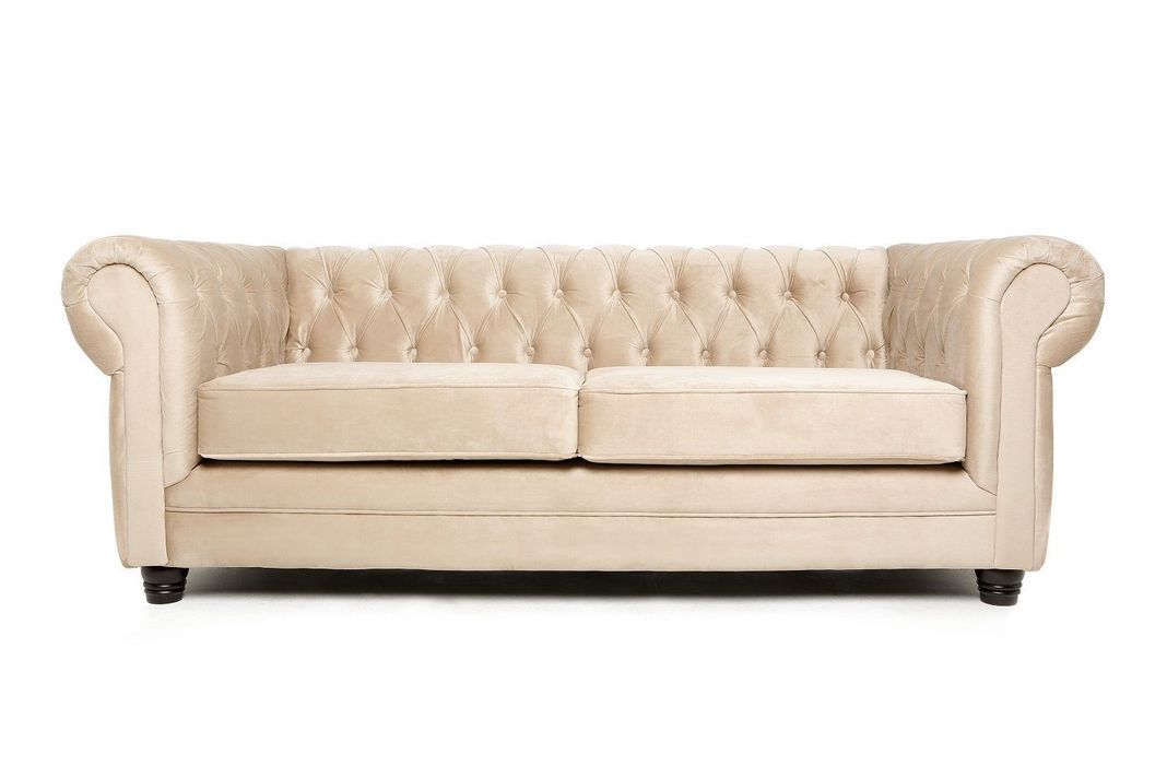 Sofa 3 Cuerpos Chesterfield Velvet Beige
