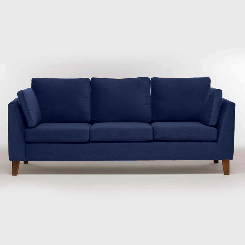 Sofa 3 Cuerpos Estocolmo 220 Azul Azul Oscuro