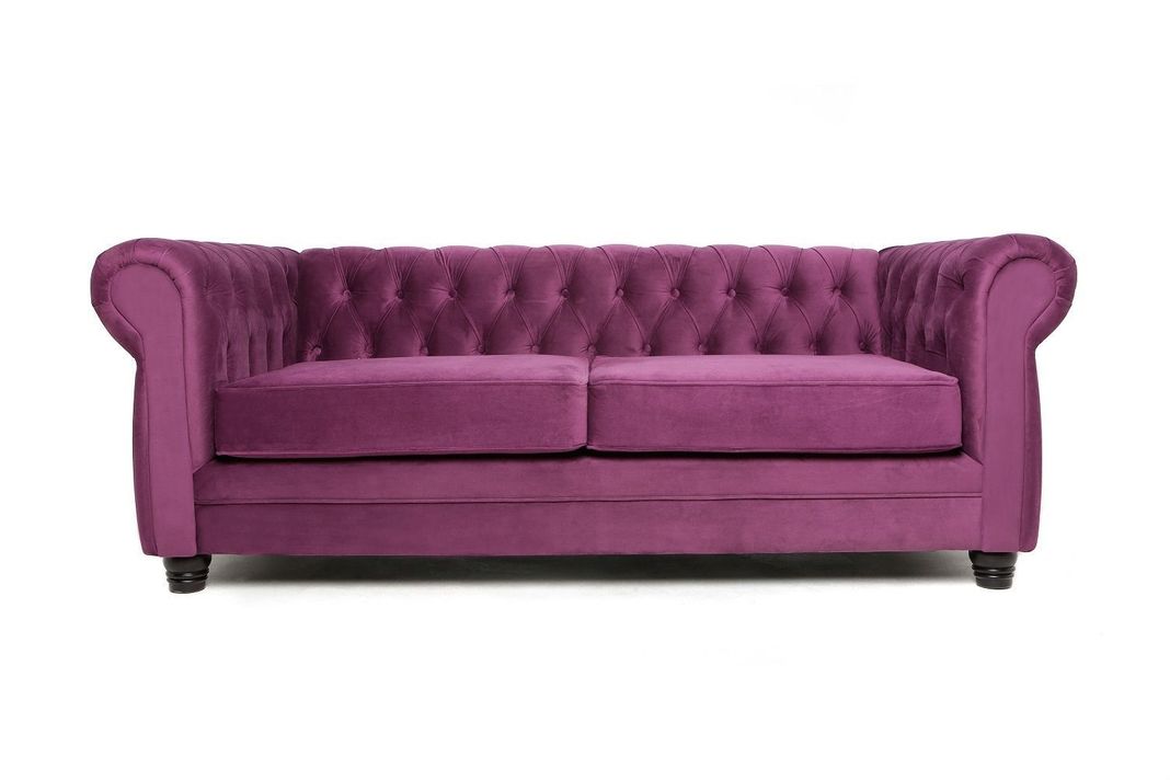 Sofa 3 Cuerpos Chesterfield Velvet Morado