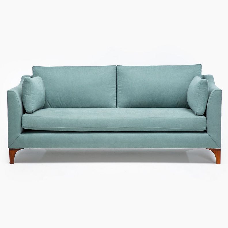 Sofa 3 Cuerpos Grecia Tela Verde Claro Verde Pastel