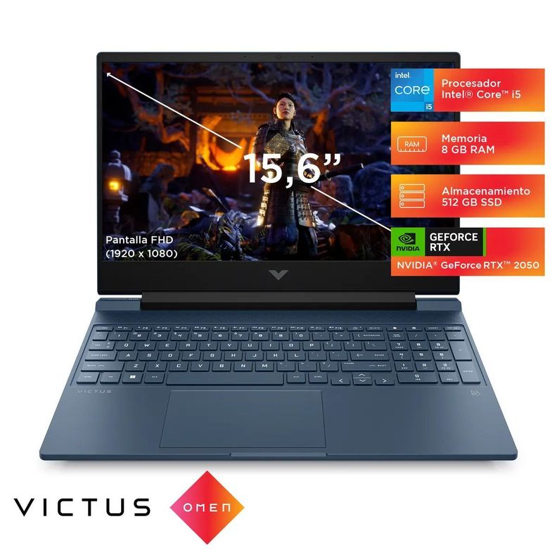 Notebook HP Gamer 15-fa1010la I5 8GB RAM 512GB SSD RTX2050 4GB-1