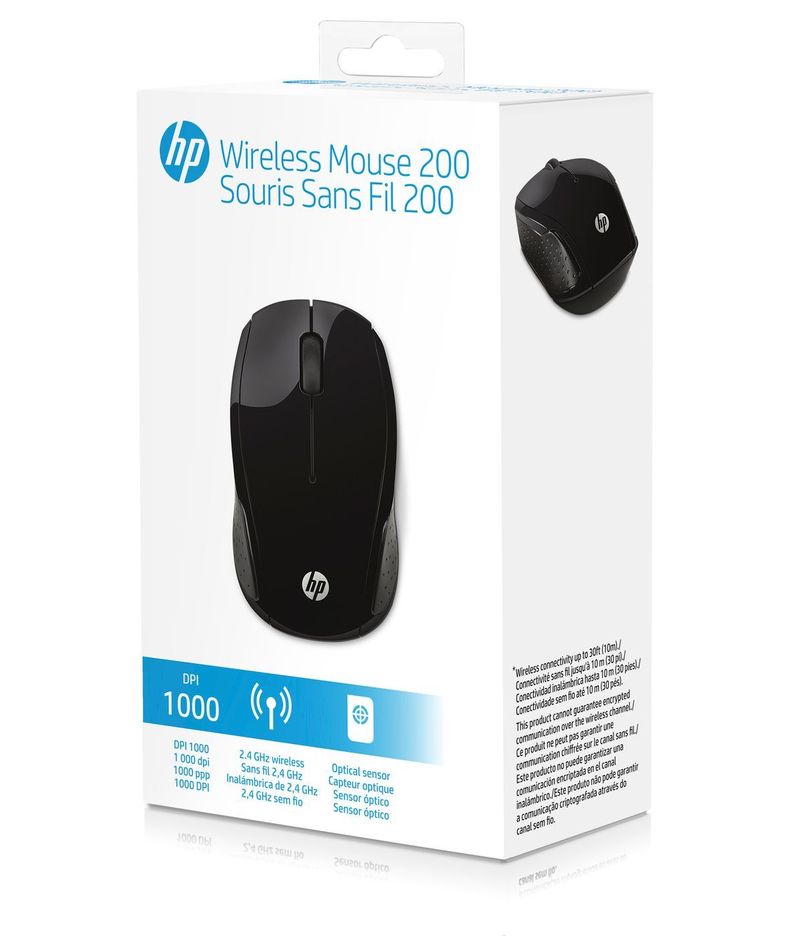 Mouse HP 200 Inalámbrico Negro -4