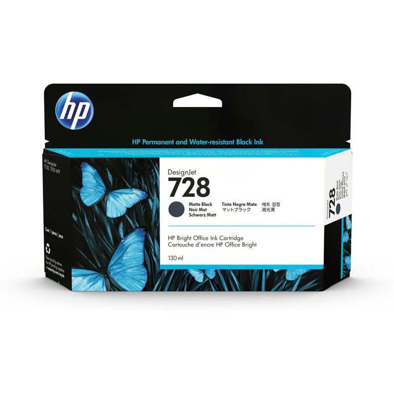 Cartucho de tinta HP DesignJet 728 de 130 ml negro mate