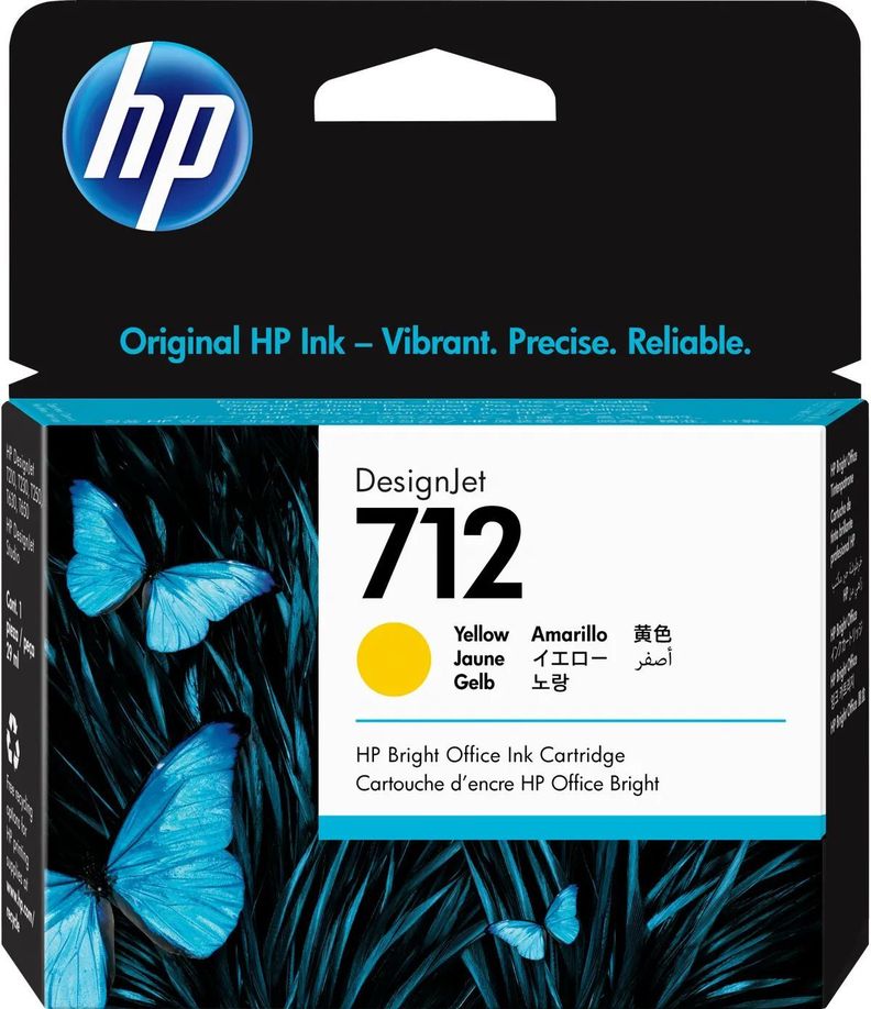 Cartucho de Tinta HP 712 Amarillo DesignJet Original