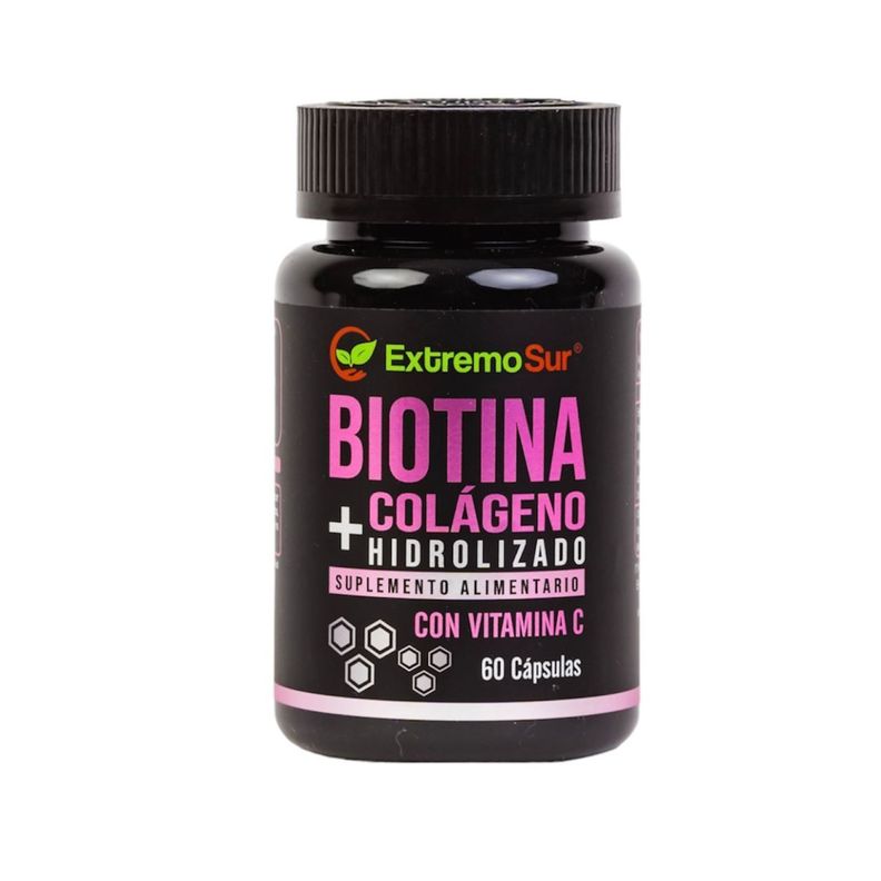 Biotina + Colageno Hidrolizado + Vit.C 60 capsulas EXTREMO SUR-0