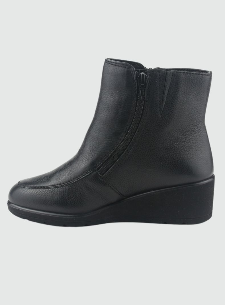 Botin de Cuero Mujer Casual Negro Maqui-1
