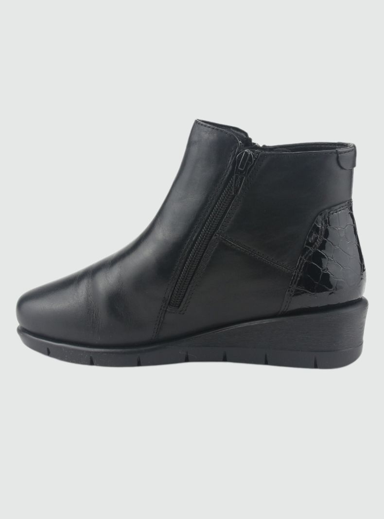 Botin de Cuero Mujer Casual Negro Calafate-1