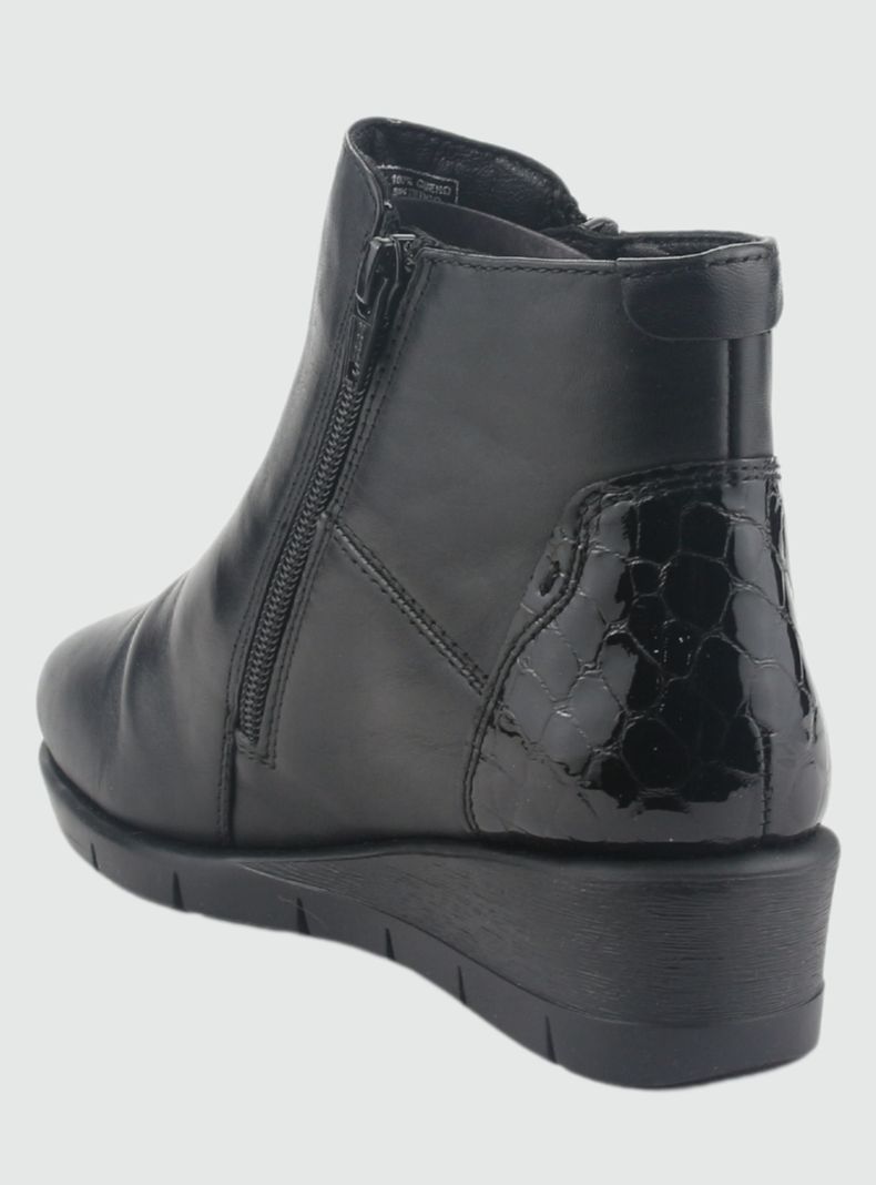Botin de Cuero Mujer Casual Negro Calafate-3