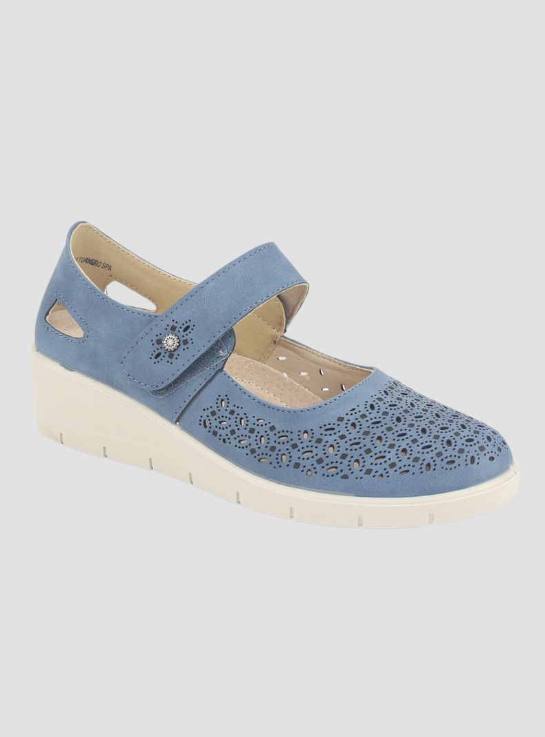 Zapato Chalada Mujer Cona-1 Azul Casual-2