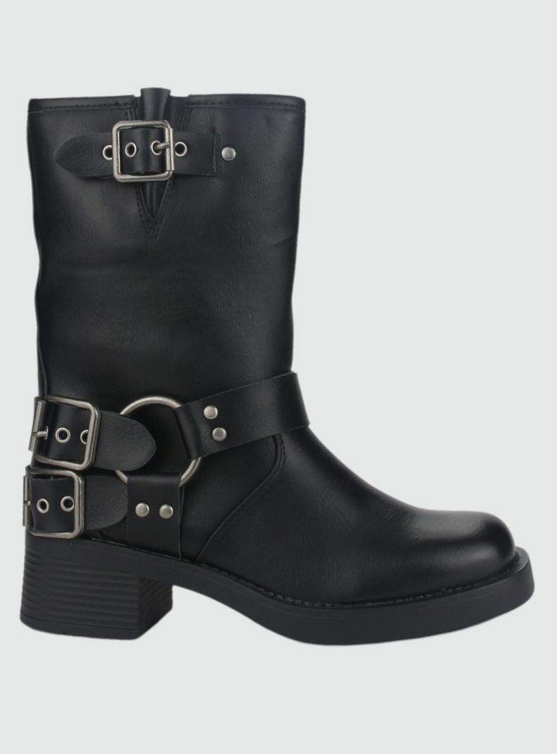 Botin Chalada Mujer Biker-1 Negro Casual-0