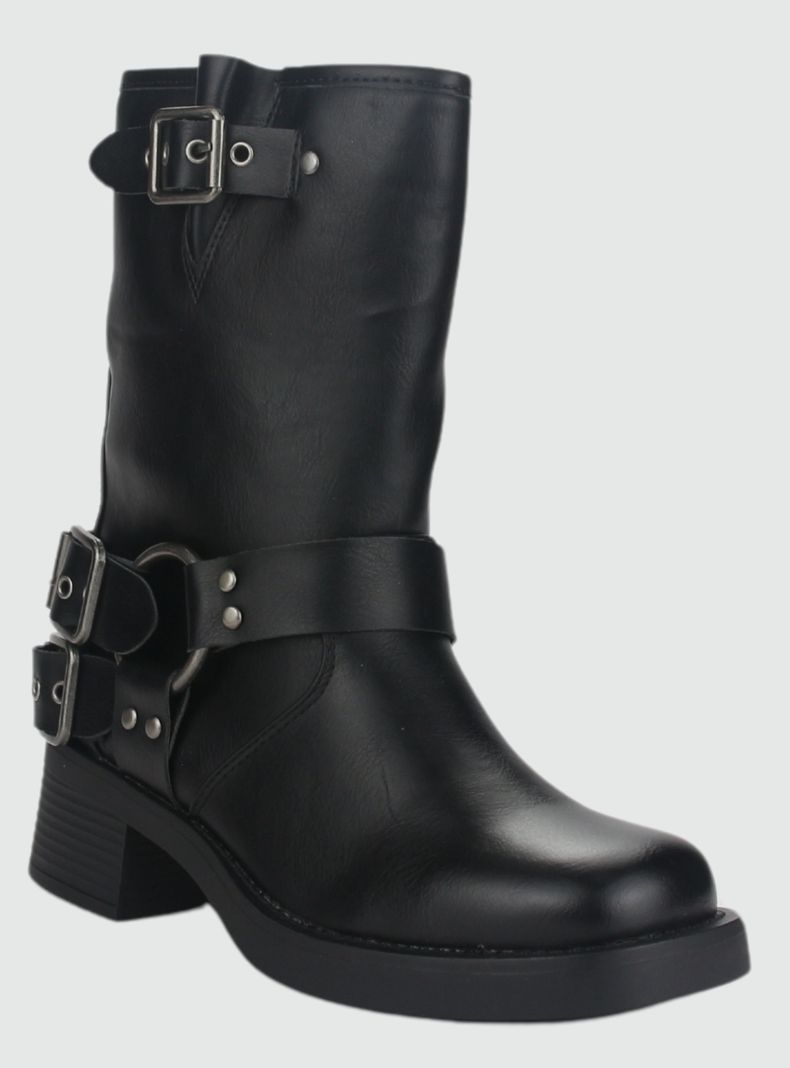 Botin Chalada Mujer Biker-1 Negro Casual-2