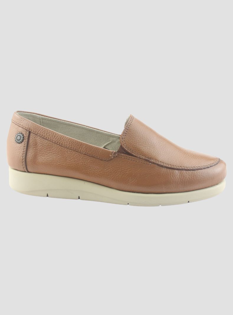 Mocasin de Cuero Chalada Mujer Cira-1 Camel Casual-0