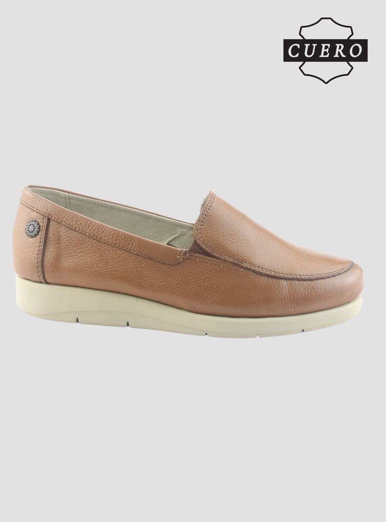 Mocasin de Cuero Chalada Mujer Cira-1 Camel Casual-1