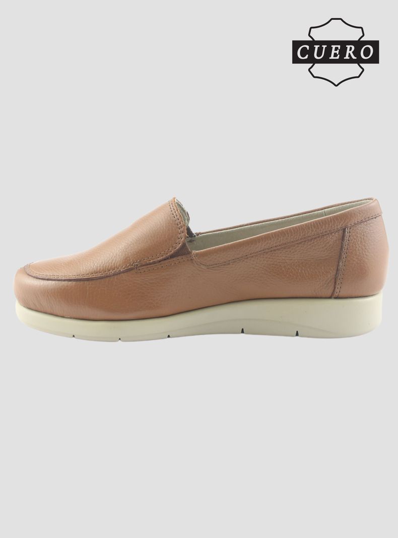 Mocasin de Cuero Chalada Mujer Cira-1 Camel Casual-2
