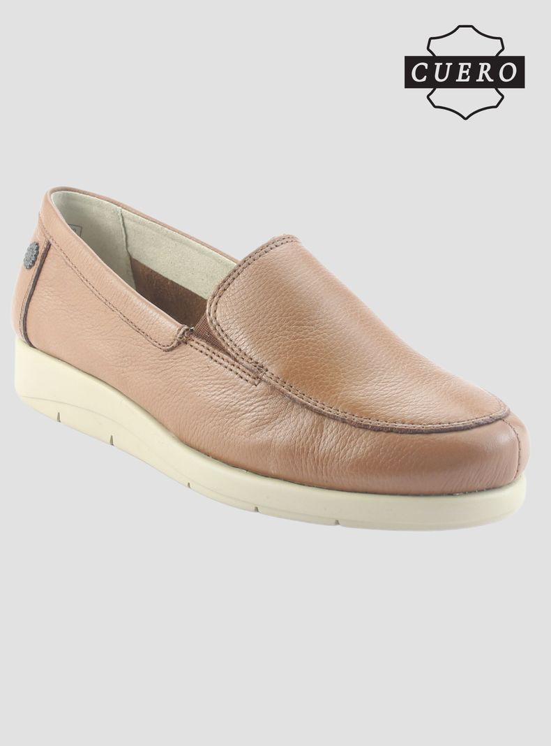 Mocasin de Cuero Chalada Mujer Cira-1 Camel Casual-3