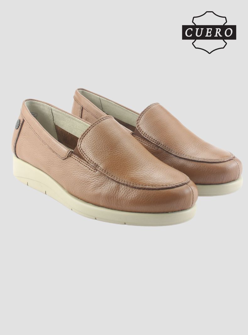 Mocasin de Cuero Chalada Mujer Cira-1 Camel Casual-5